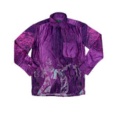 Vintage Purple Abstract Print Long Sleeve Ugly Crazy Shirt Size L